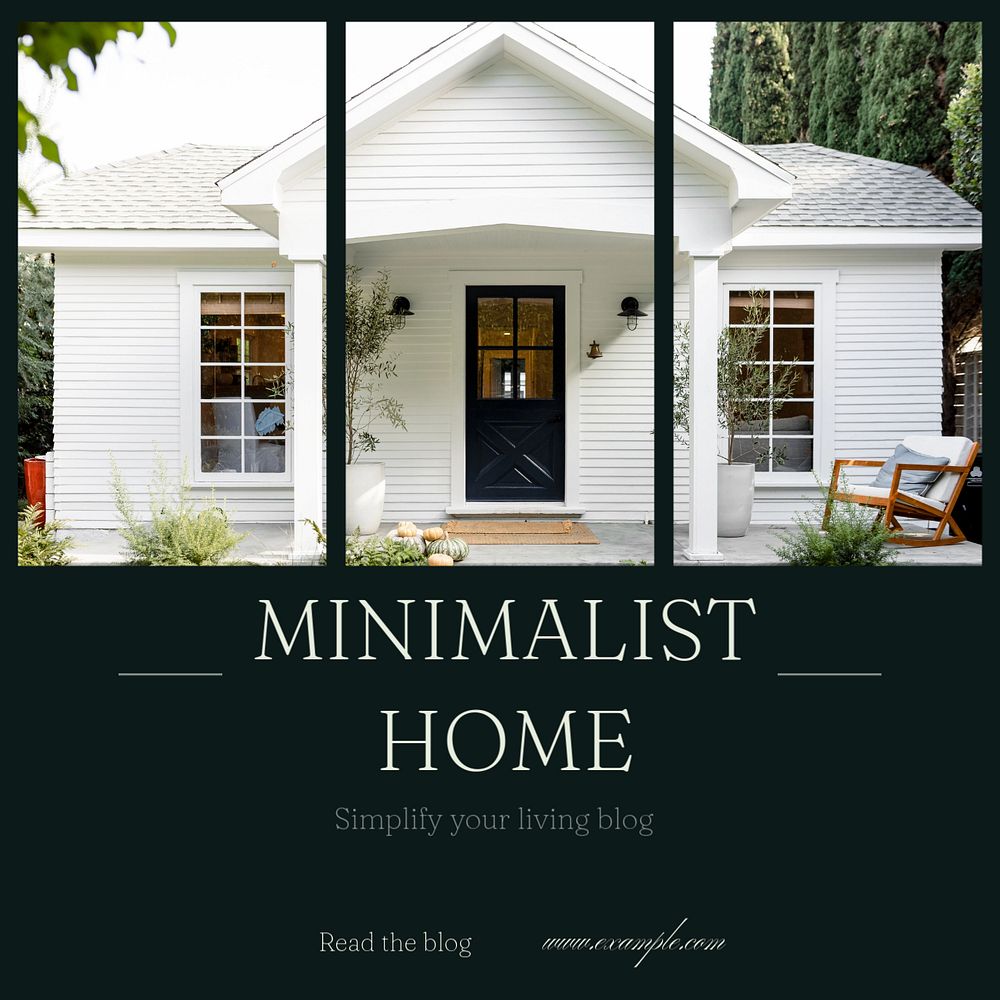 Minimalist home decor Instagram post template, editable text