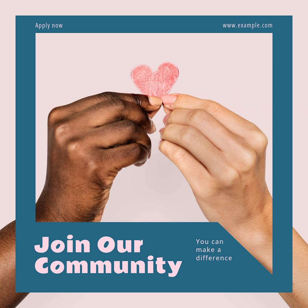 Join our community Instagram post template, editable text