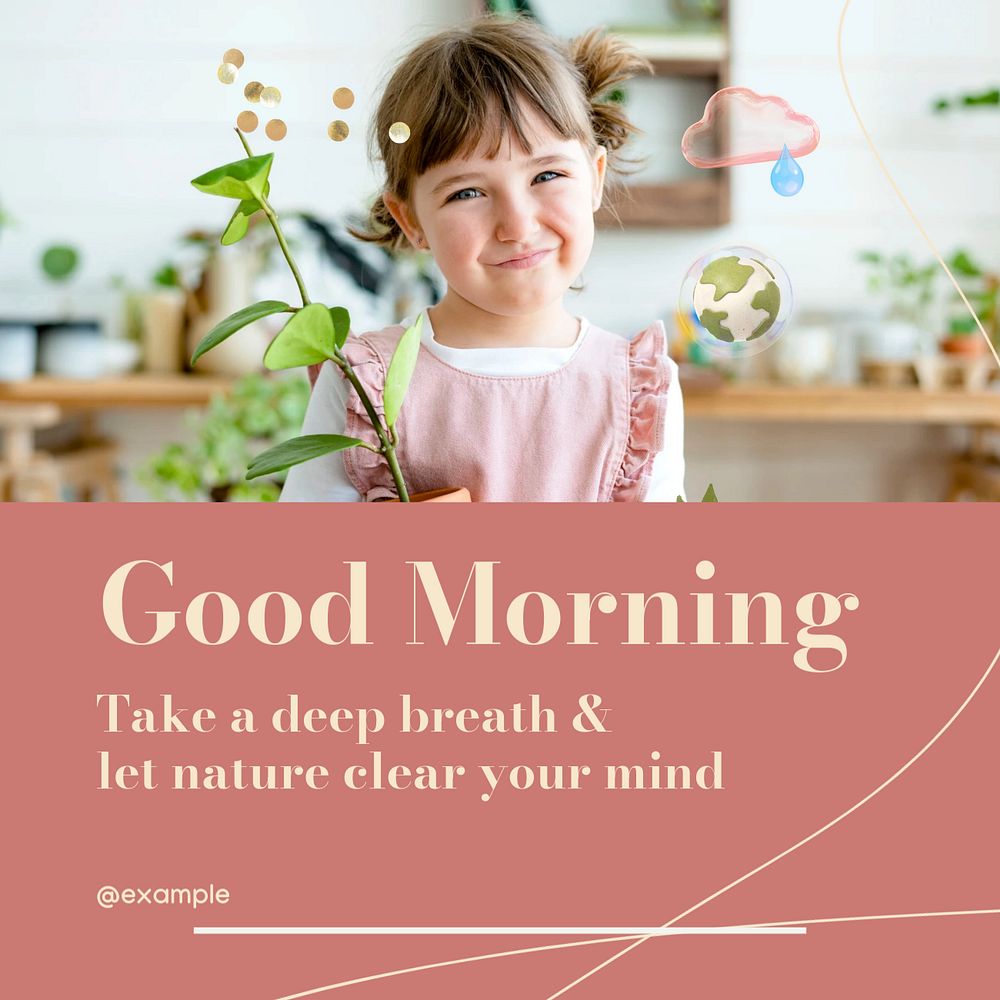 Good morning  Instagram post template, editable text