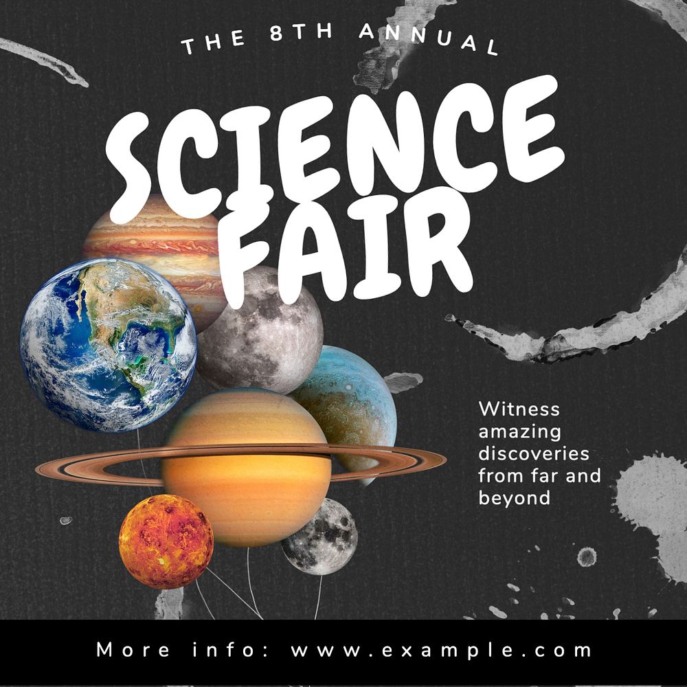 Science fair Instagram post template, editable text