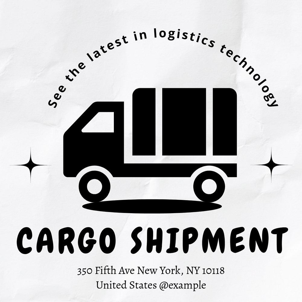 Cargo shipment   Instagram post template, editable text