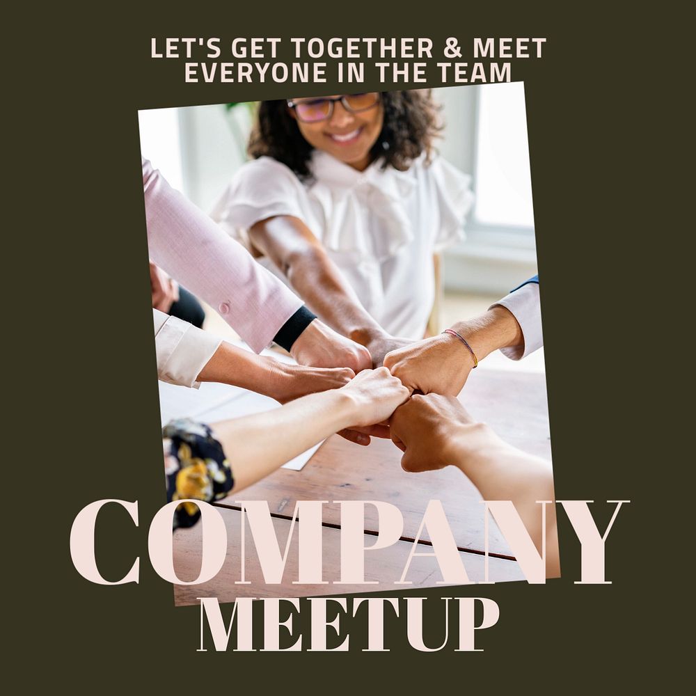 Company meetup  Instagram post template, editable text