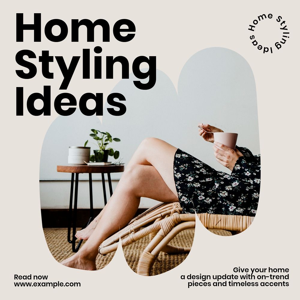 Home styling ideas  Instagram post template, editable text