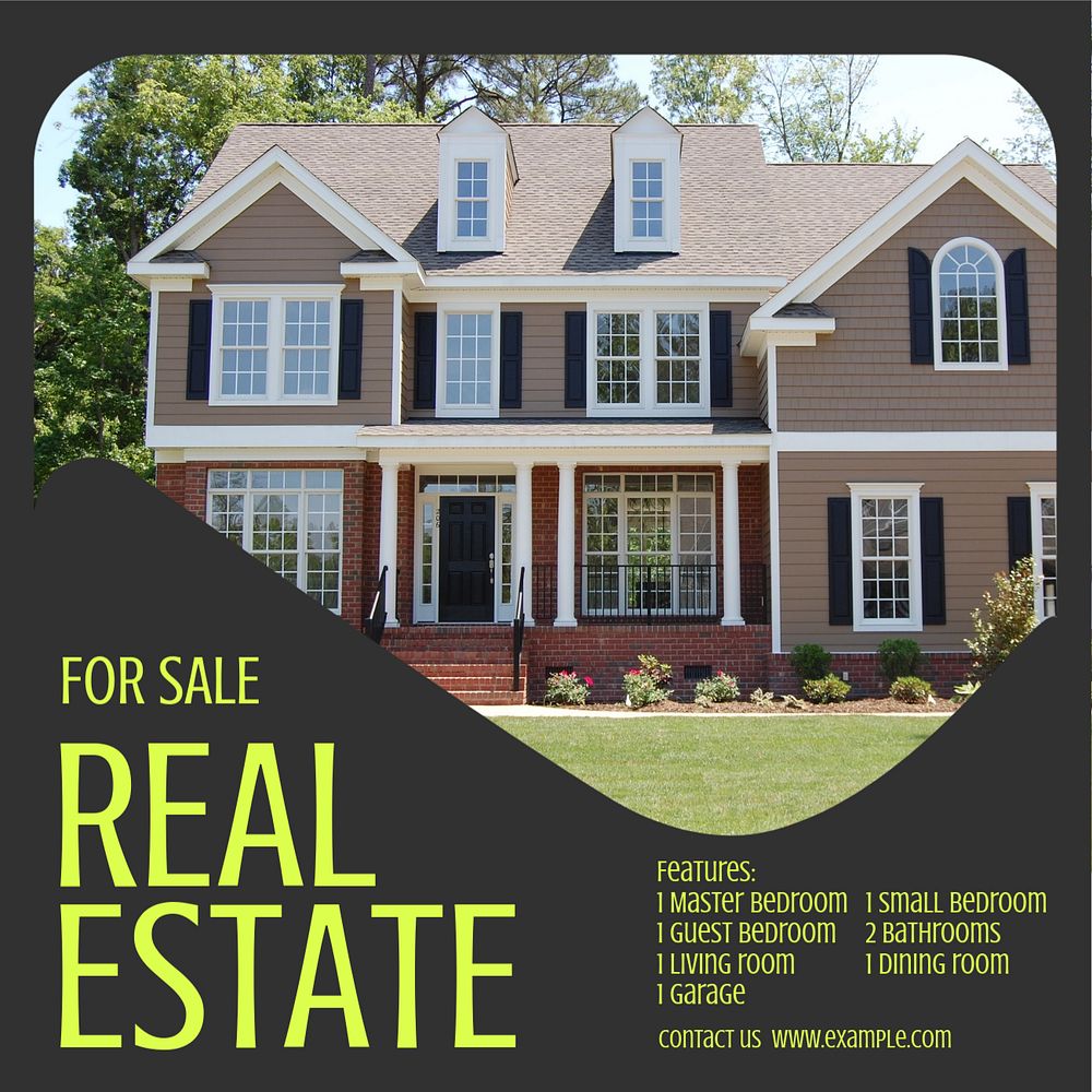 real estate  Instagram post template, editable text