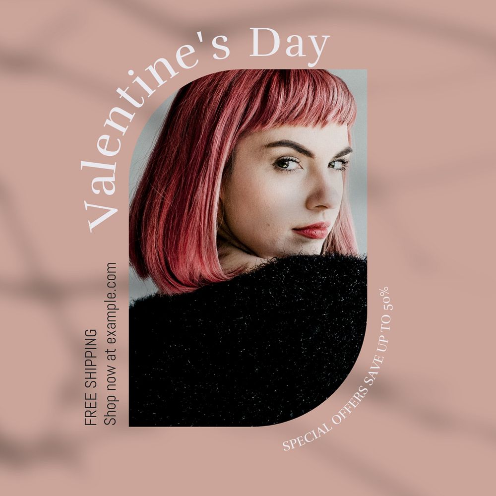 Valentine's sale  Instagram post template, editable text