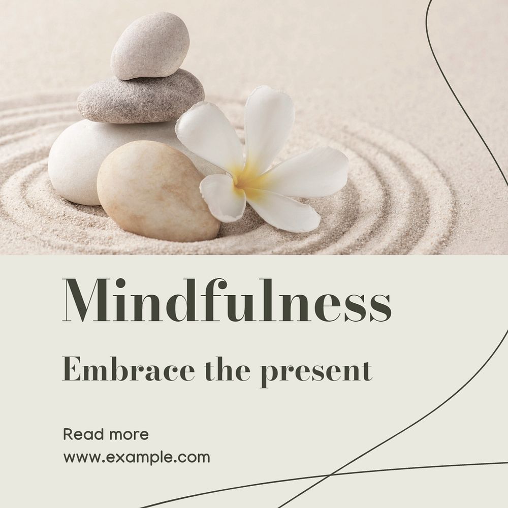 Mindfulness  Instagram post template, editable text