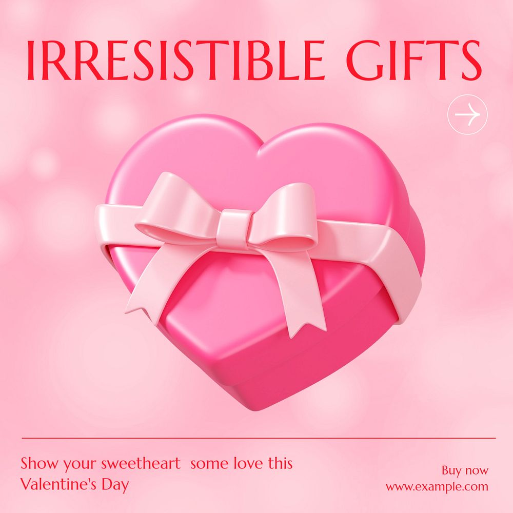 Irresistible gifts Instagram post template, editable text