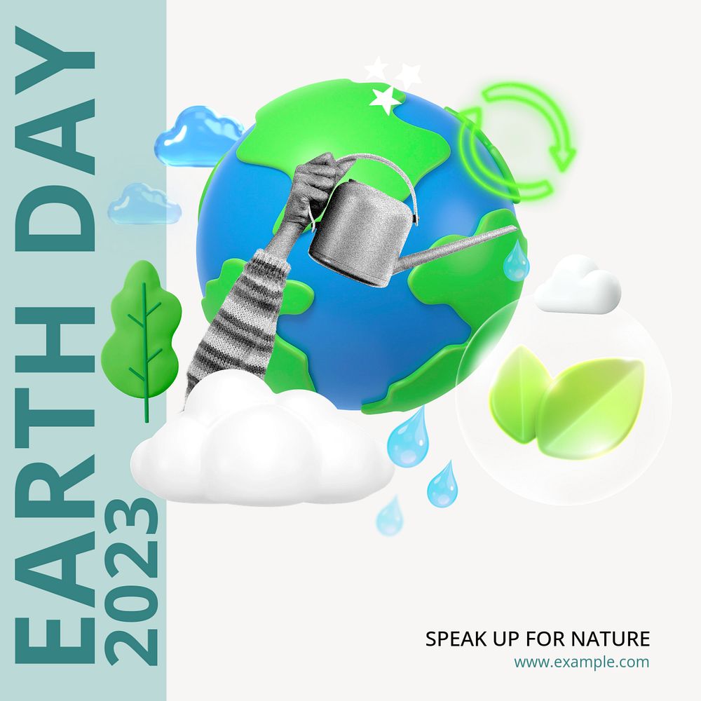 Earth day Instagram post template, editable text