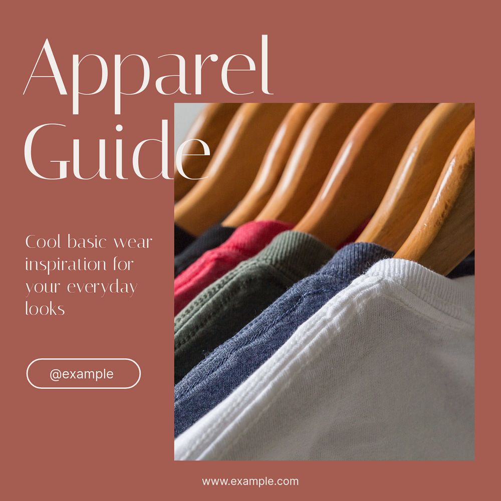 Apparel guide  Instagram post template, editable text