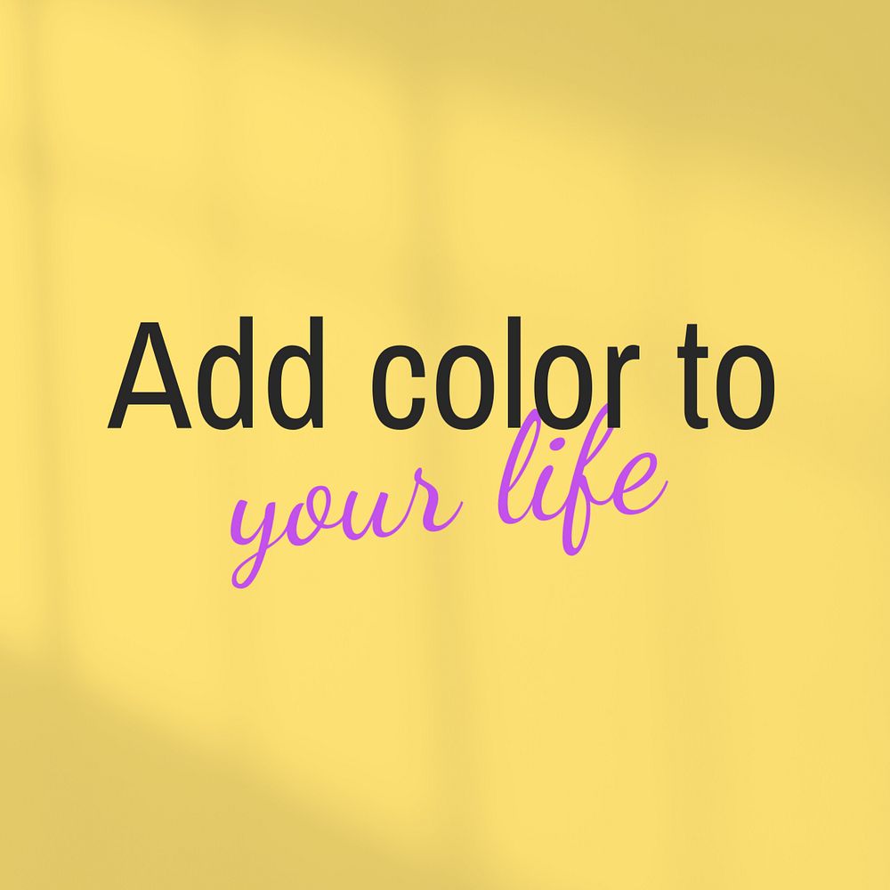 Colorful life quote  Instagram post template, editable text