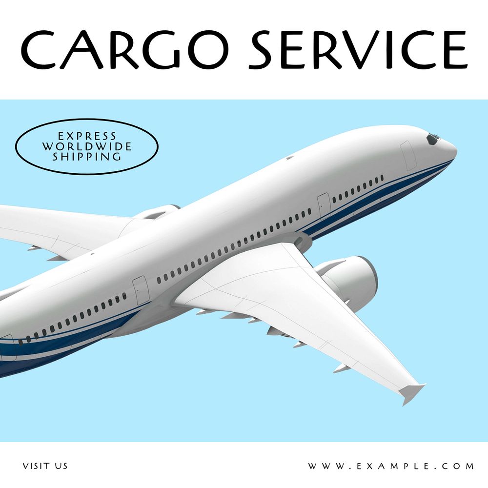 Cargo service  Instagram post template, editable text