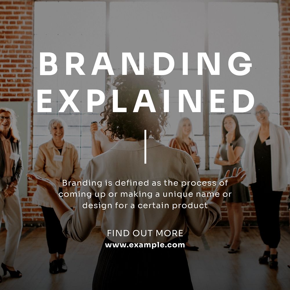 Branding explained Instagram post template, editable text