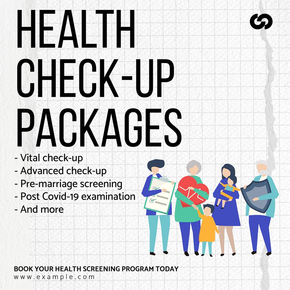 Health check-up packages Instagram post template, editable text