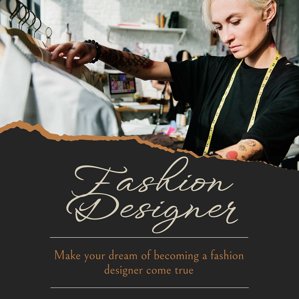 Fashion designer  Instagram post template, editable text