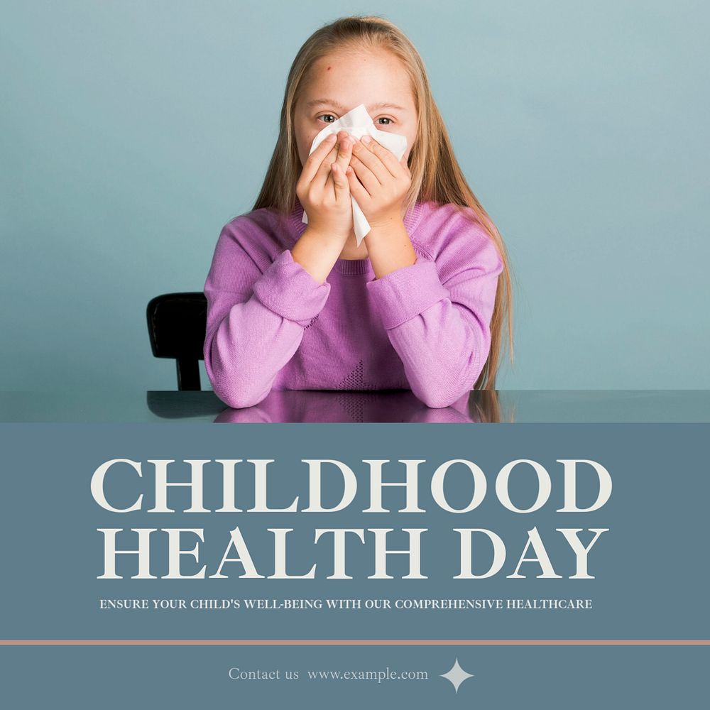 Childhood health day Instagram post template, editable text