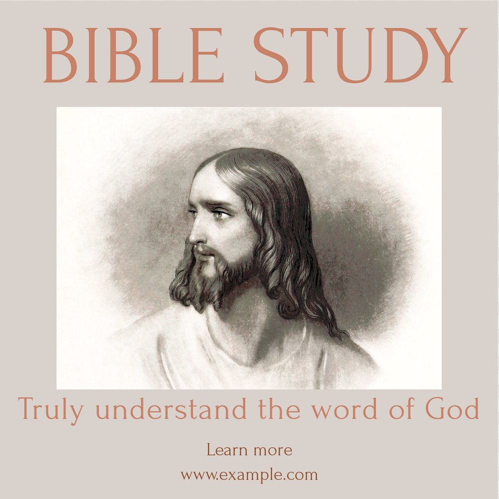 Bible study Instagram post template, editable text