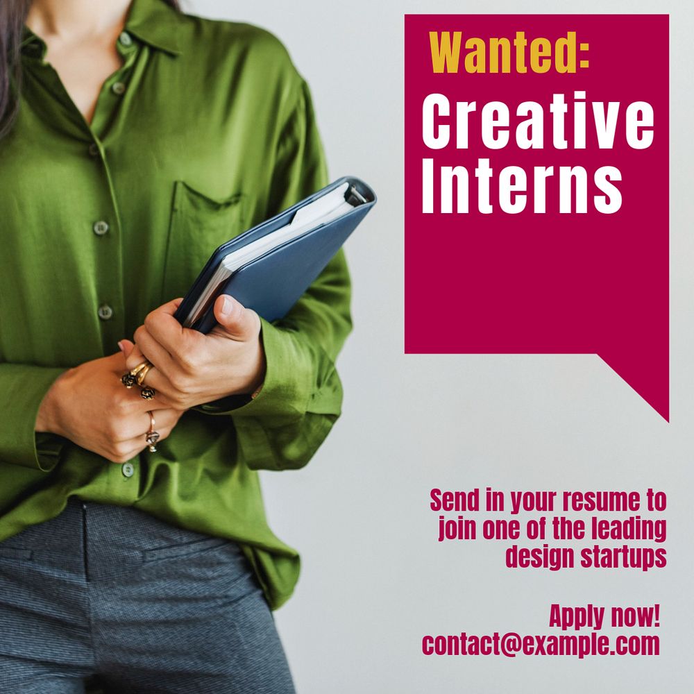 Creative interns  Instagram post template, editable text