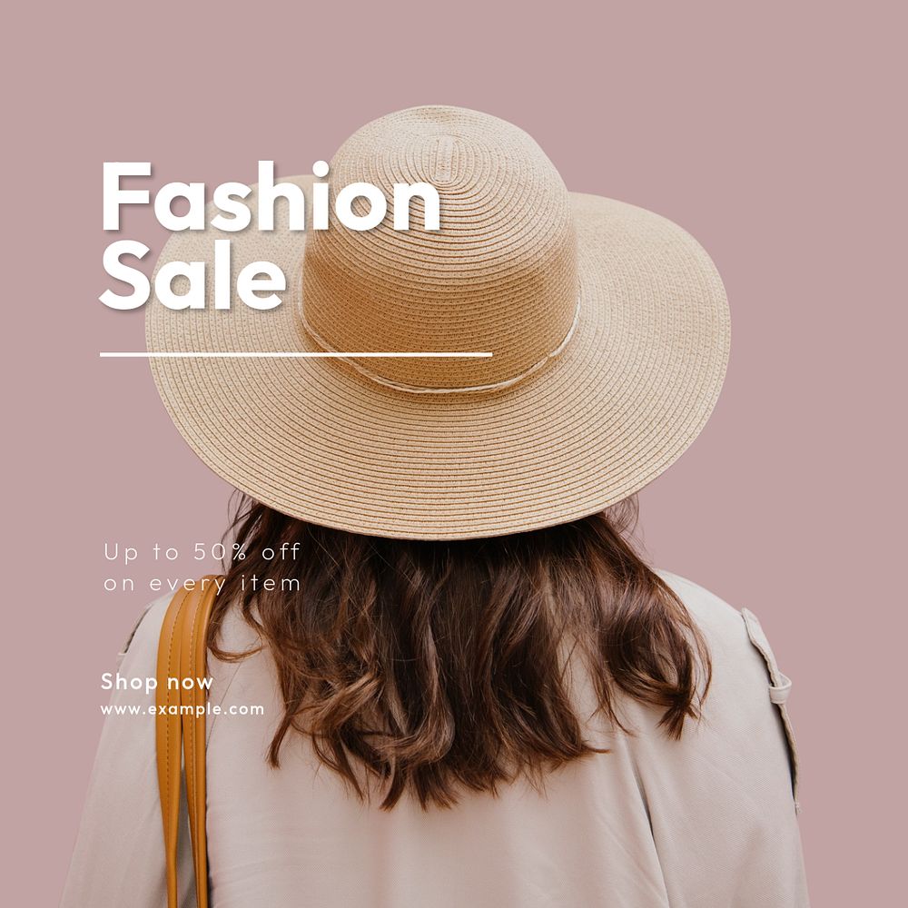 Fashion sale Instagram post template, editable text