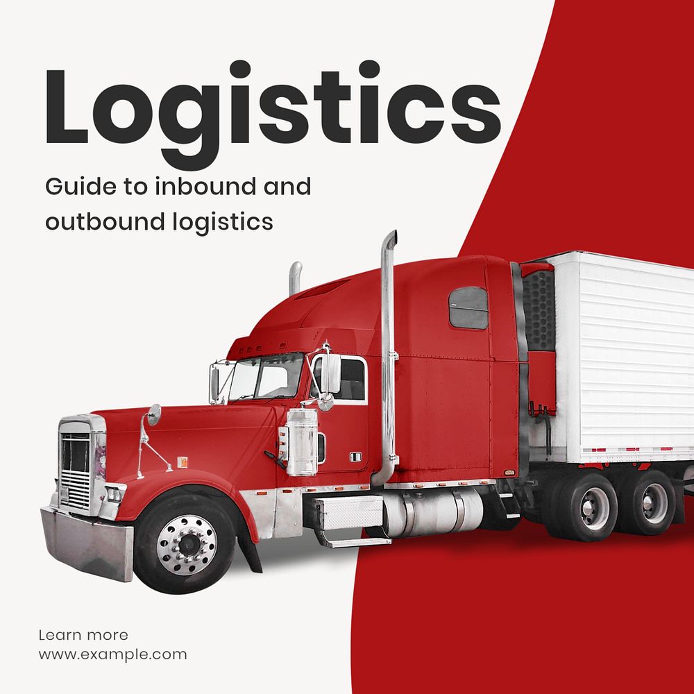 Logistics Instagram post template, editable text