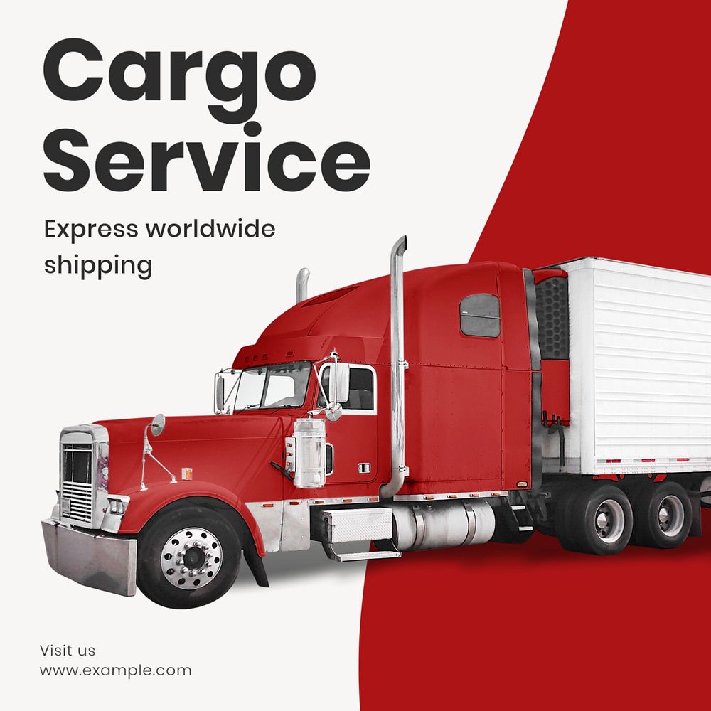 Cargo service Instagram post template, editable text