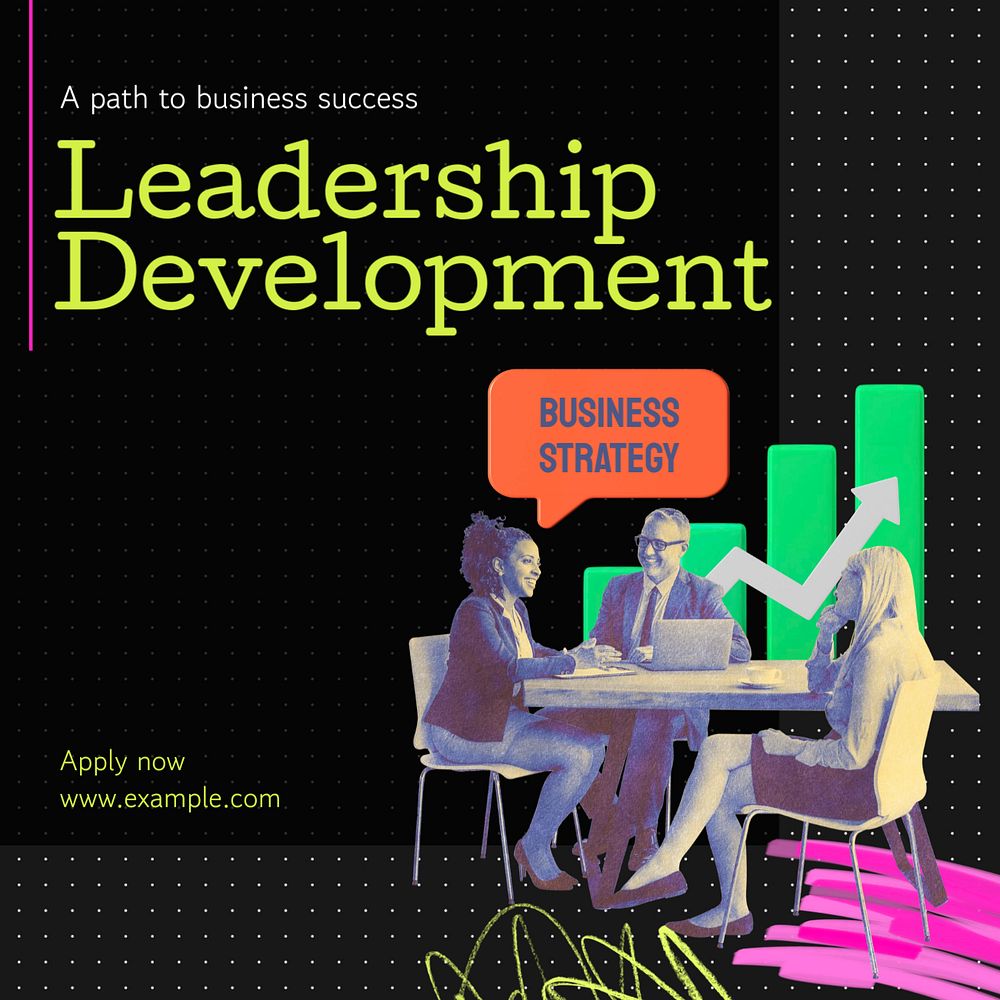 Leadership development  Instagram post template, editable text