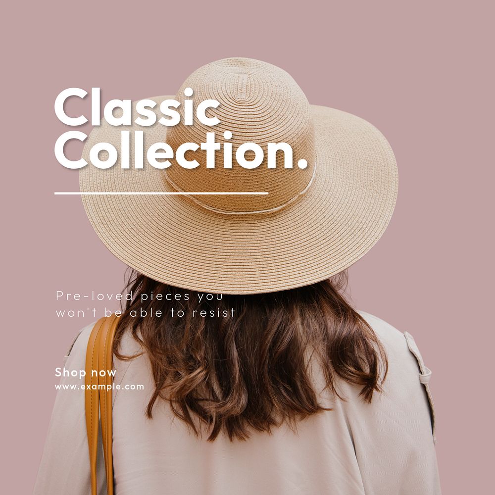 Classic collection Instagram post template, editable text