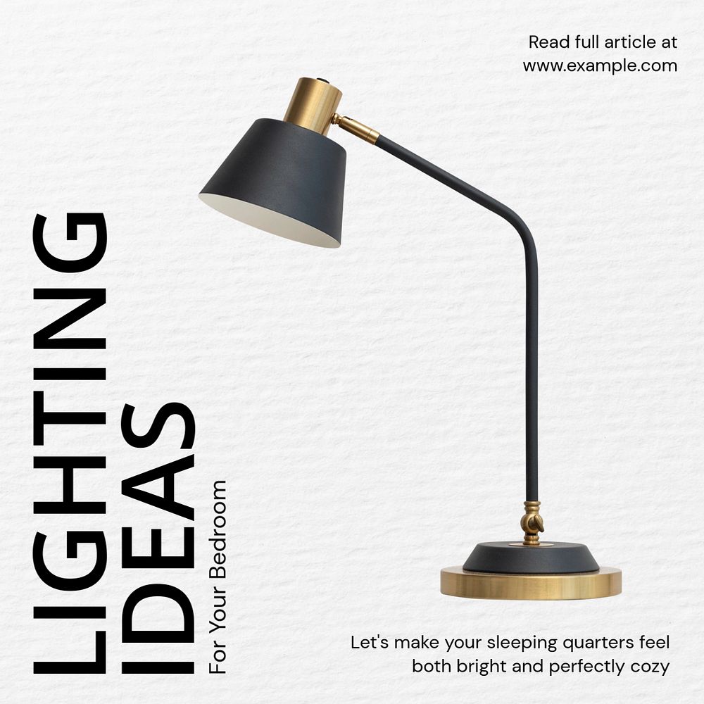 Lighting ideas Instagram post template, editable text