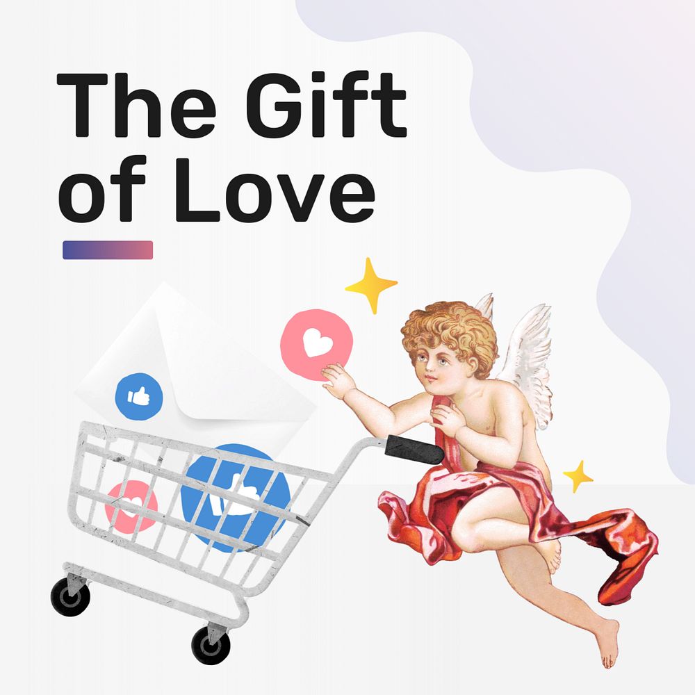 Gift of love  Instagram post template, editable text