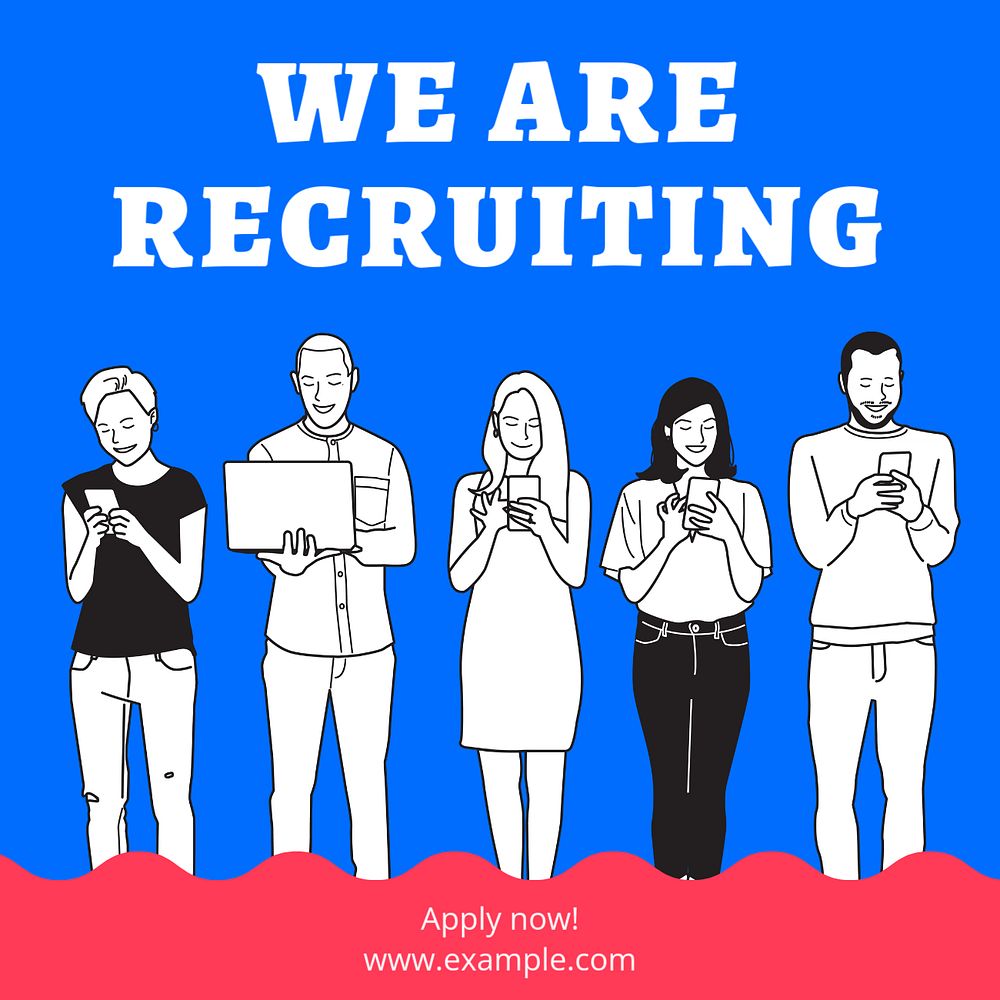 We are recruiting Instagram post template, editable text