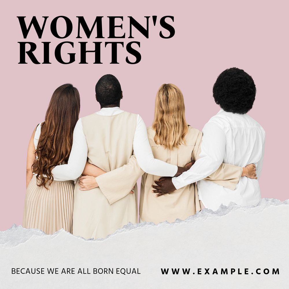 Women's rights Instagram post template, editable text