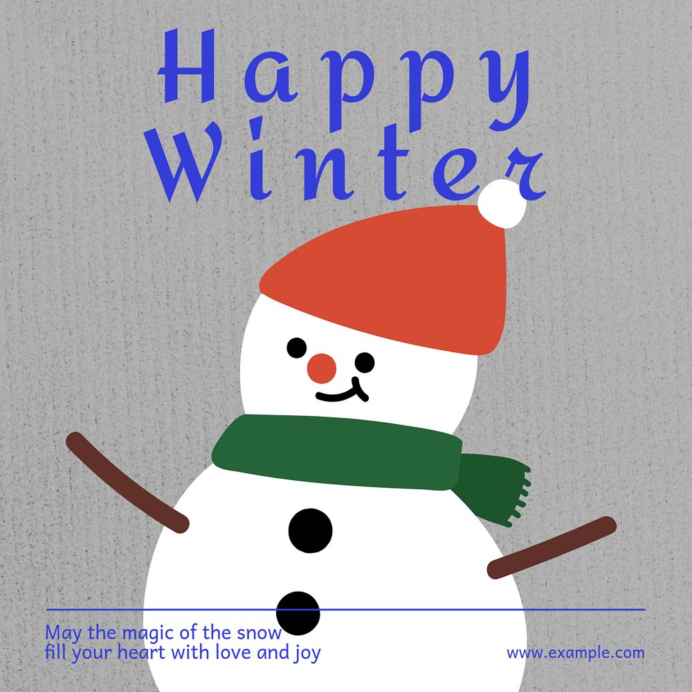 Happy winter   Instagram post template, editable text