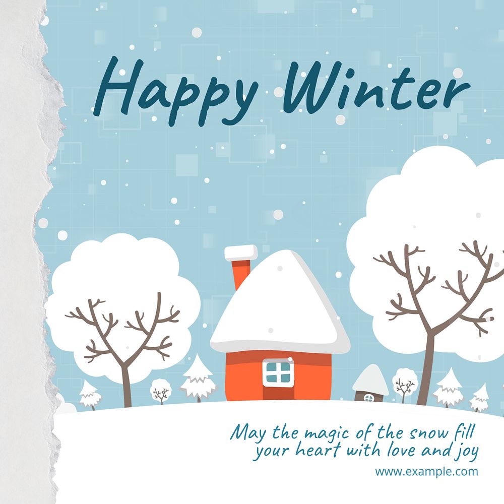 Happy winter   Instagram post template, editable text