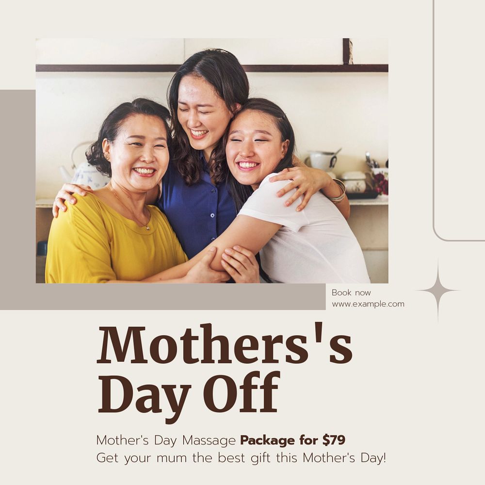 Mother's day off  Instagram post template, editable text