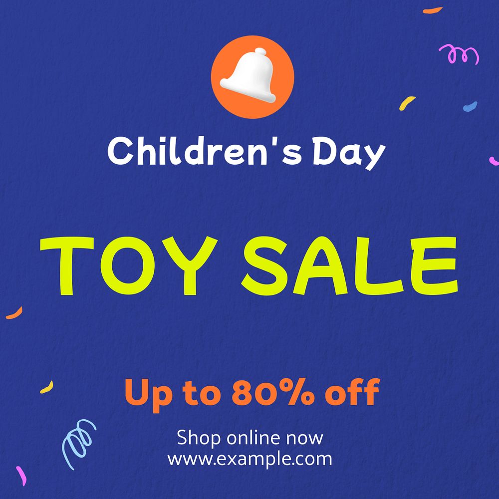 Toy sale  Instagram post template, editable text