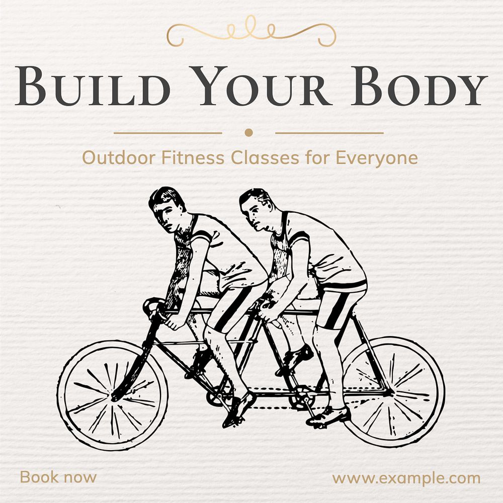 Build your body Instagram post template, editable text