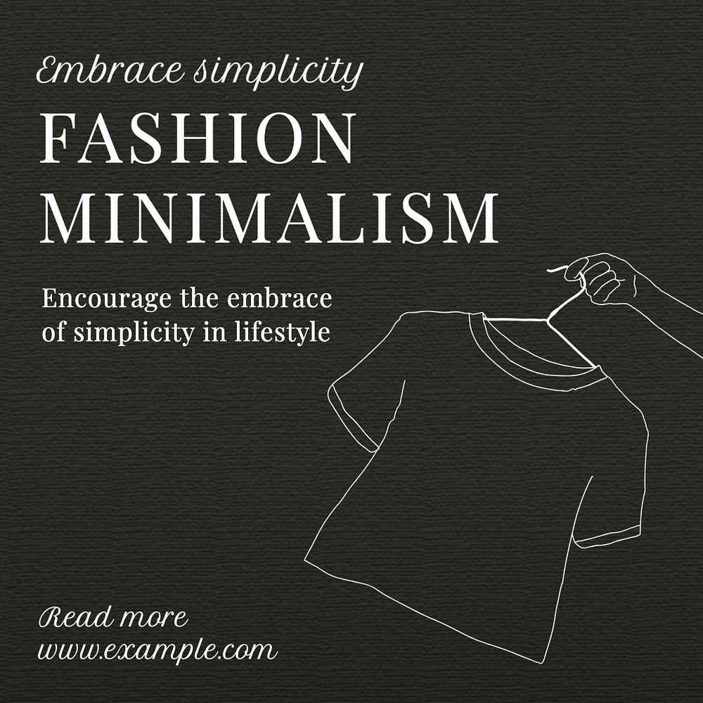 Fashion Minimalism Instagram post template, editable text