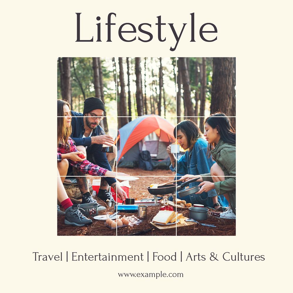 Lifestyle Instagram post template, editable text