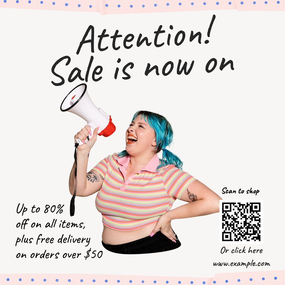 Sale announcement  Instagram post template, editable text