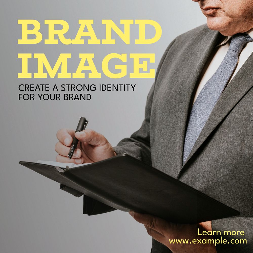 Brand image Instagram post template, editable text