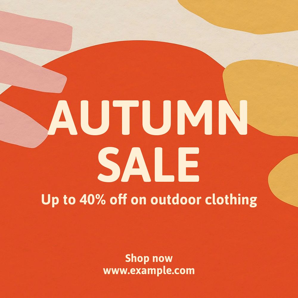 Autumn sale  Instagram post template, editable text