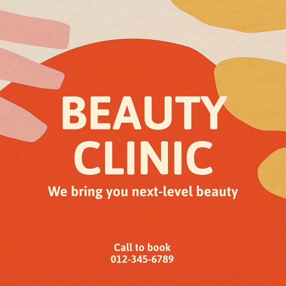 Beauty clinic  Instagram post template, editable text