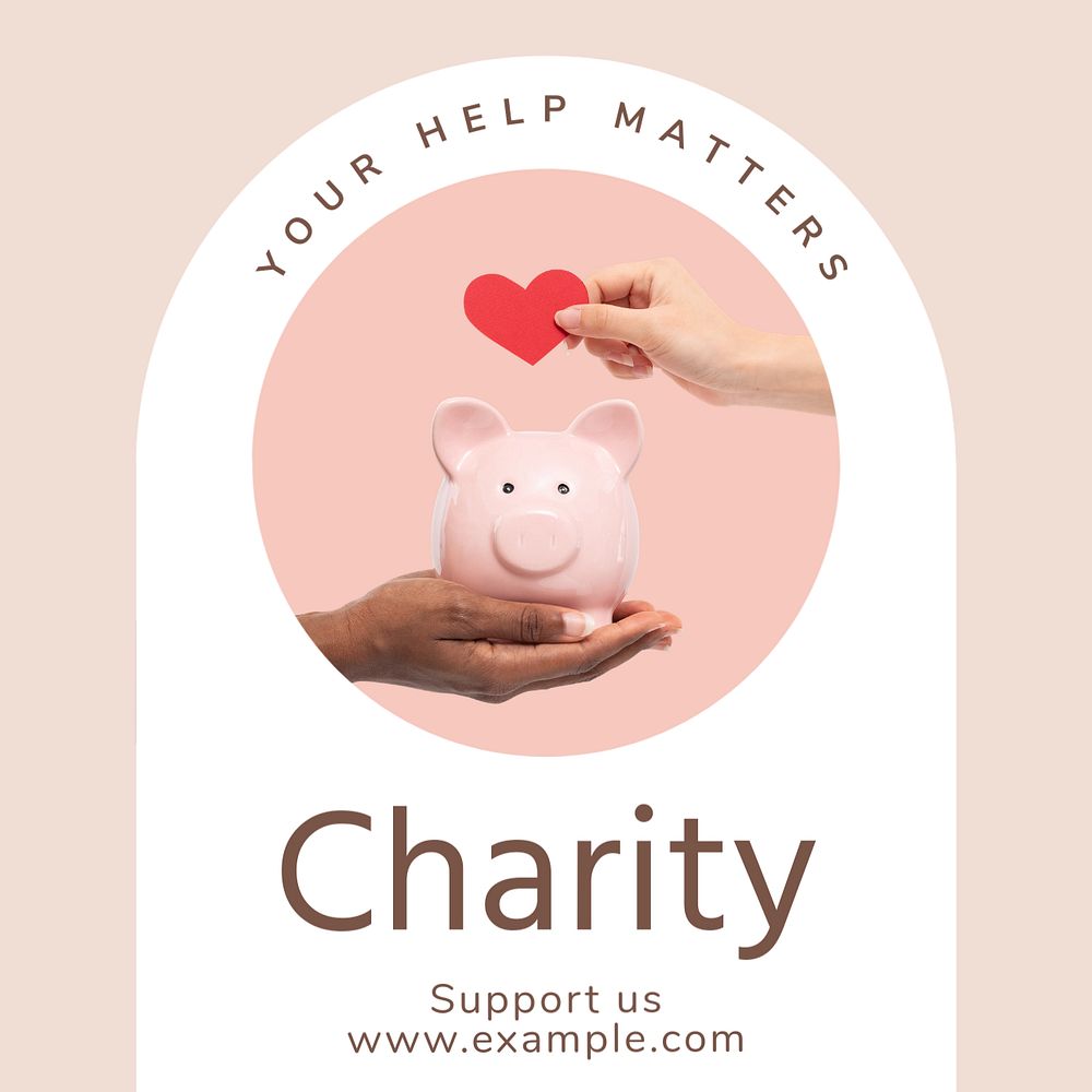 Charity  Instagram post template, editable text