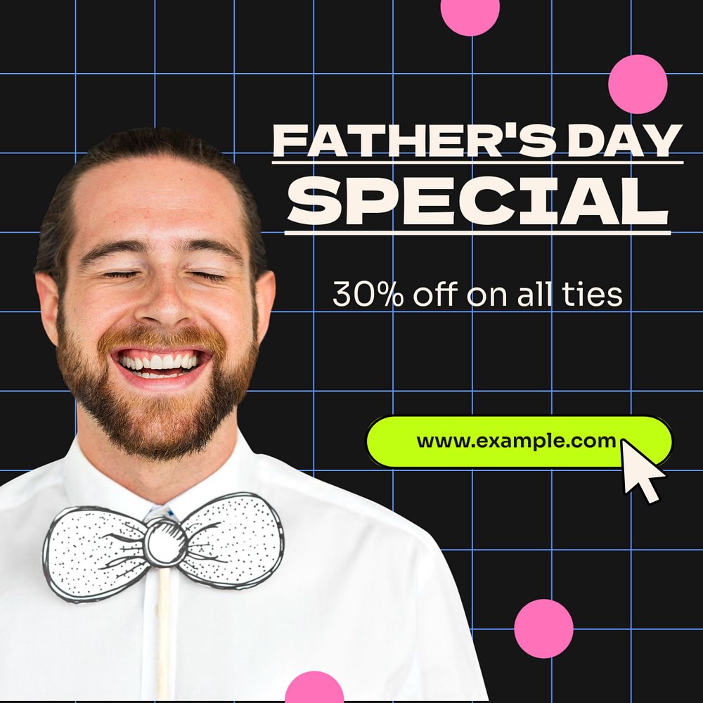 Father's day  Instagram post template, editable text