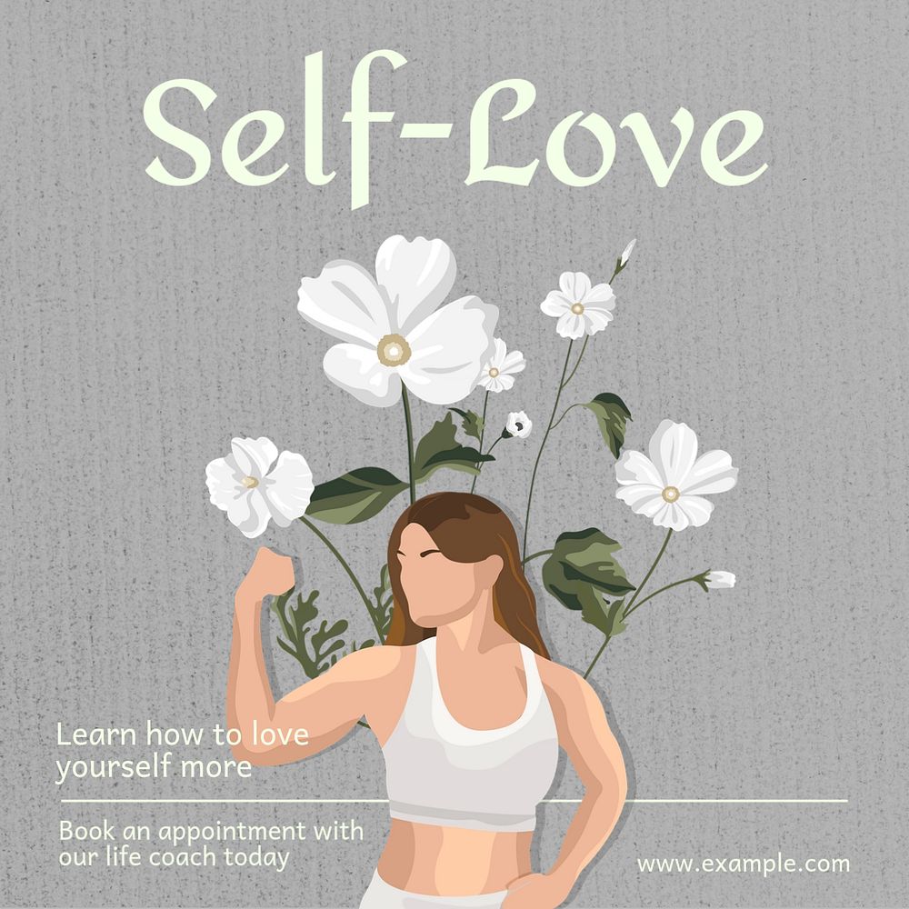 Self-love  Instagram post template, editable text