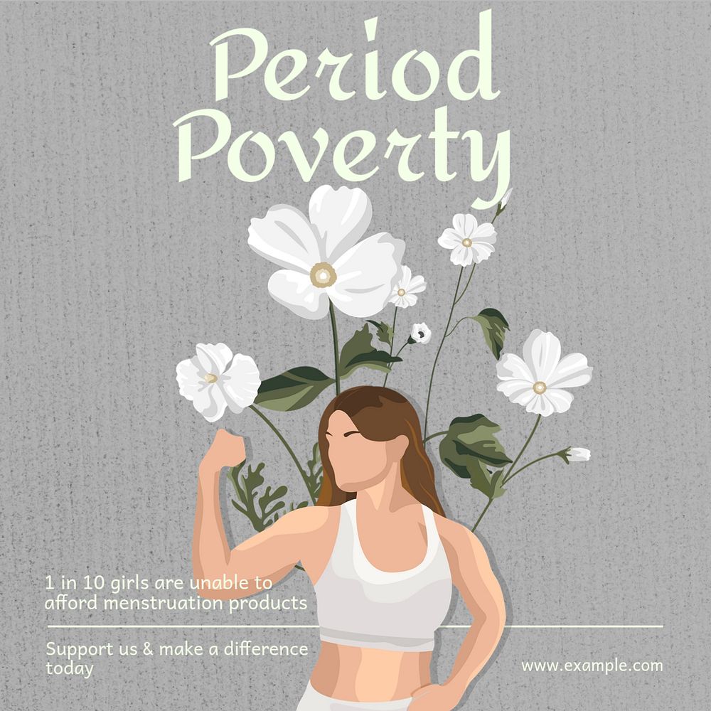 Period poverty  Instagram post template, editable text