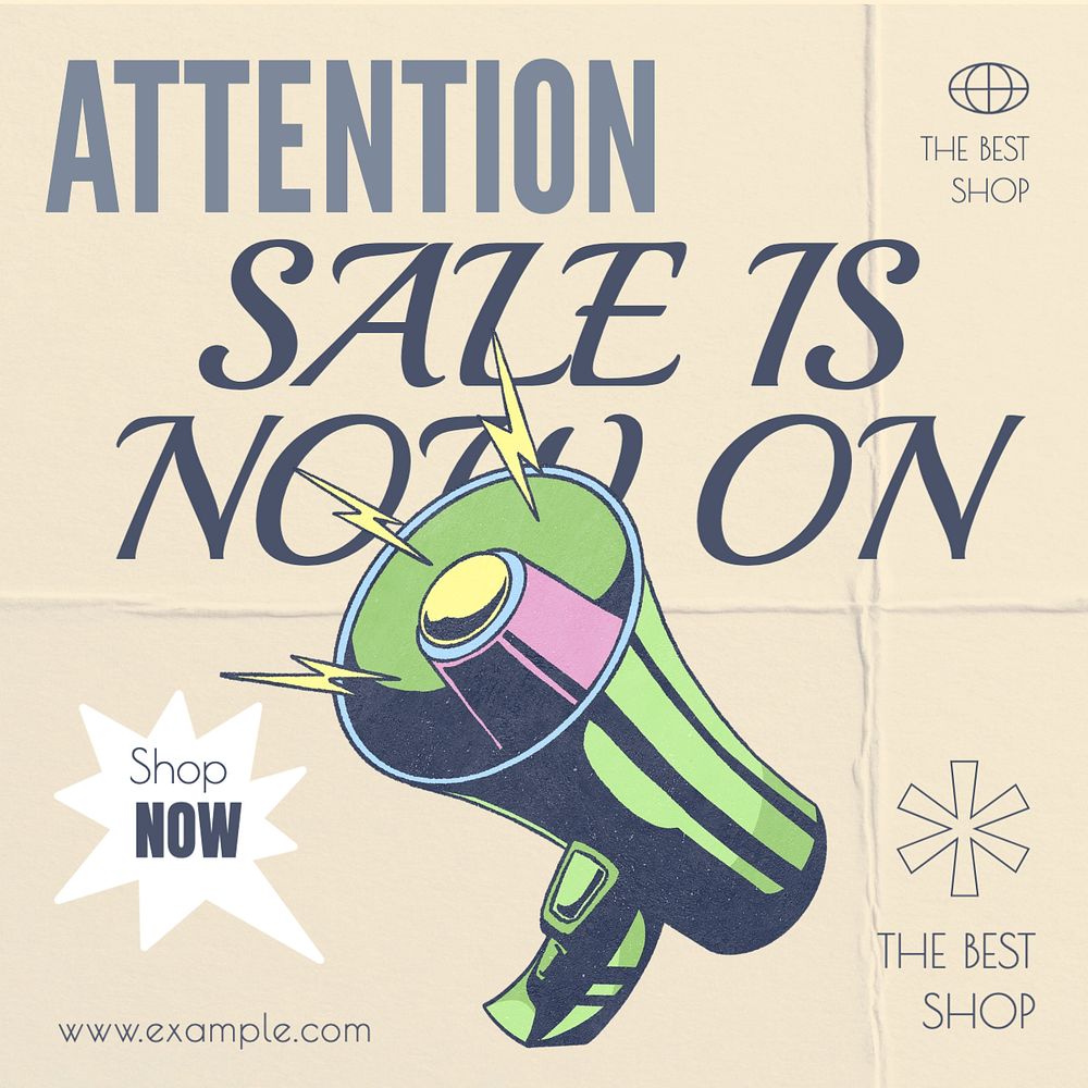 Sale announcement Instagram post template, editable text