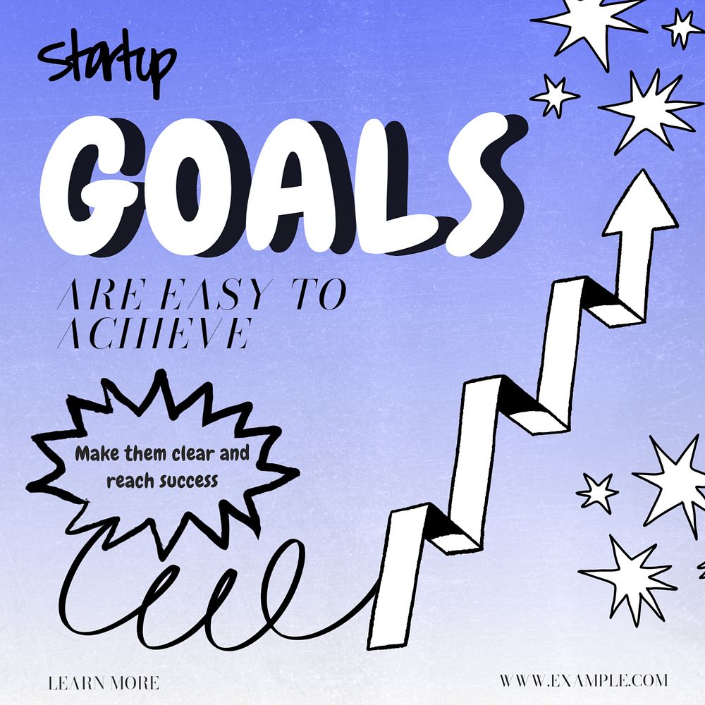 Goals Instagram post template, editable text