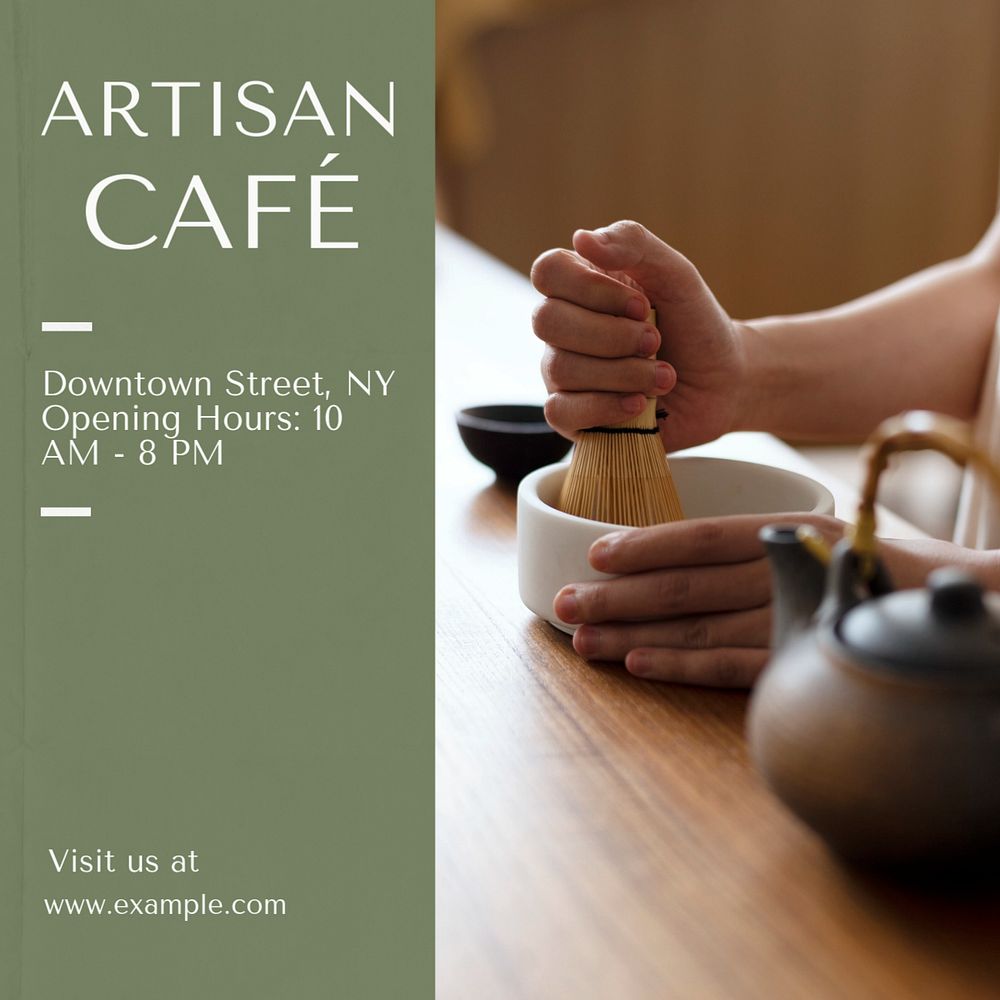 Artisan cafe  Instagram post template, editable text