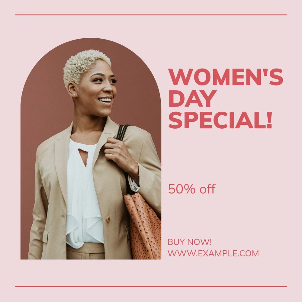 Women's day deal Instagram post template, editable text