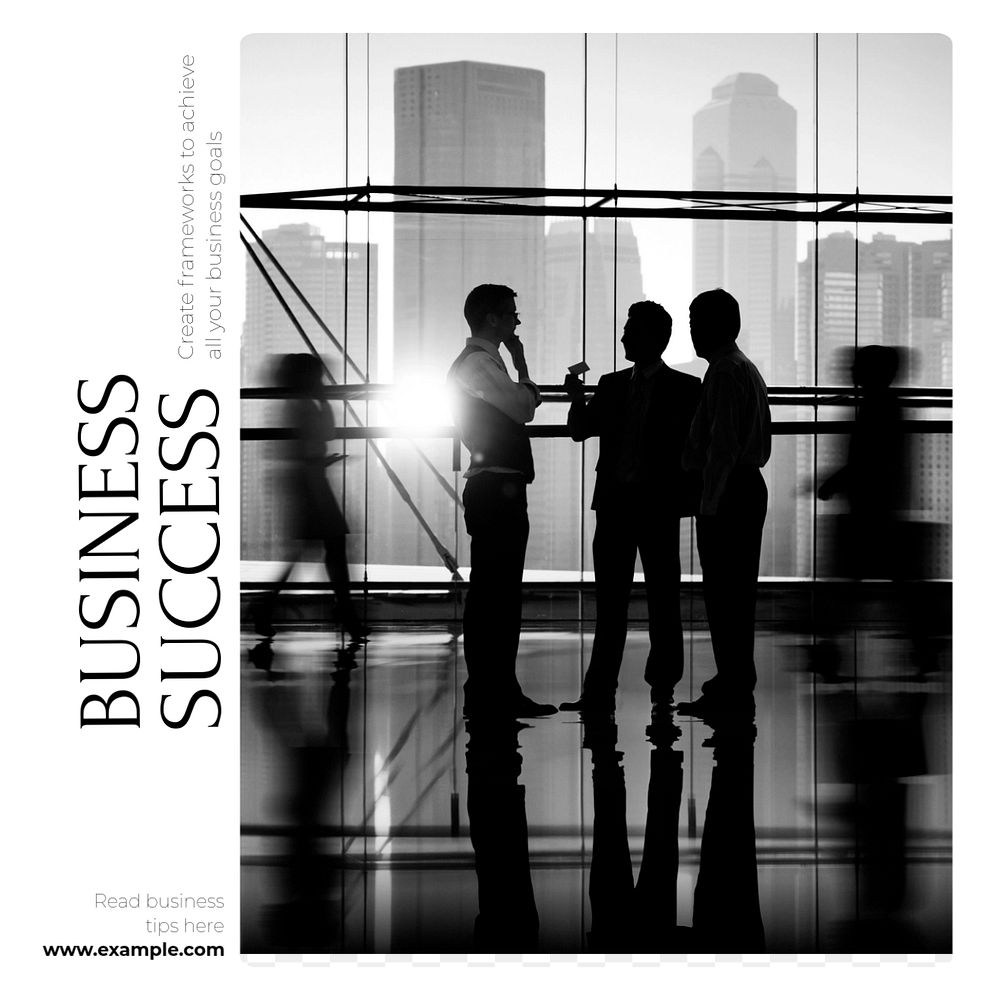 Business success  Instagram post template, editable text